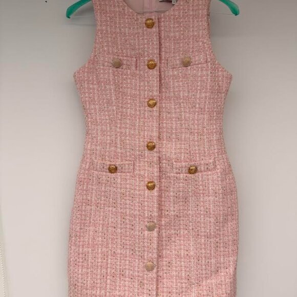 Endless Rose Pink Tweed Mini Dress Size S Brand New - Picture 4 of 7